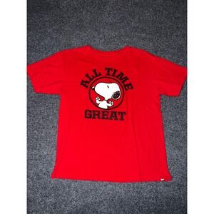 Peanuts Snoopy All Time Great Red Graphic T-Shirt Kids Size Large 100% Cotton